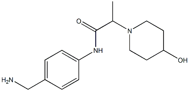 N-[4-(aminomethyl)phenyl]-2-(4-hydroxypiperidin-1-yl)propanamide Struktur