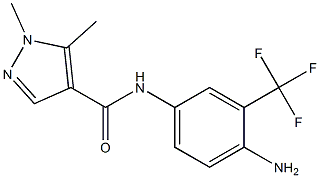 N-[4-amino-3-(trifluoromethyl)phenyl]-1,5-dimethyl-1H-pyrazole-4-carboxamide Struktur