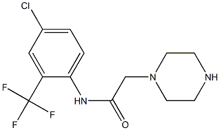 N-[4-chloro-2-(trifluoromethyl)phenyl]-2-(piperazin-1-yl)acetamide Struktur