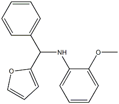 N-[furan-2-yl(phenyl)methyl]-2-methoxyaniline Struktur