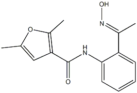 N-{2-[(1E)-N-hydroxyethanimidoyl]phenyl}-2,5-dimethyl-3-furamide Struktur