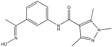 N-{3-[1-(hydroxyimino)ethyl]phenyl}-1,3,5-trimethyl-1H-pyrazole-4-carboxamide Struktur