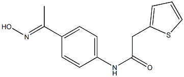 N-{4-[(1E)-N-hydroxyethanimidoyl]phenyl}-2-thien-2-ylacetamide Struktur