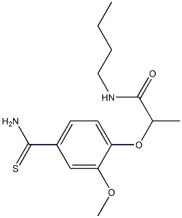 N-butyl-2-(4-carbamothioyl-2-methoxyphenoxy)propanamide Struktur