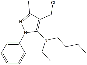 N-butyl-4-(chloromethyl)-N-ethyl-3-methyl-1-phenyl-1H-pyrazol-5-amine Struktur