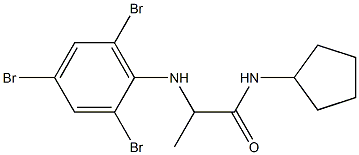 N-cyclopentyl-2-[(2,4,6-tribromophenyl)amino]propanamide Struktur