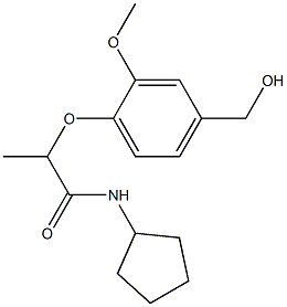 N-cyclopentyl-2-[4-(hydroxymethyl)-2-methoxyphenoxy]propanamide Struktur