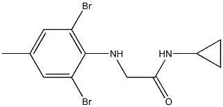 N-cyclopropyl-2-[(2,6-dibromo-4-methylphenyl)amino]acetamide Struktur