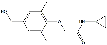 N-cyclopropyl-2-[4-(hydroxymethyl)-2,6-dimethylphenoxy]acetamide Struktur