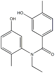 N-ethyl-3-hydroxy-N-(5-hydroxy-2-methylphenyl)-4-methylbenzamide Struktur