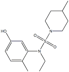 N-ethyl-N-(5-hydroxy-2-methylphenyl)-4-methylpiperidine-1-sulfonamide Struktur