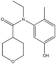 N-ethyl-N-(5-hydroxy-2-methylphenyl)oxane-4-carboxamide Struktur