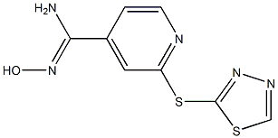 N'-hydroxy-2-(1,3,4-thiadiazol-2-ylsulfanyl)pyridine-4-carboximidamide Struktur