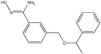 N'-hydroxy-3-[(1-phenylethoxy)methyl]benzenecarboximidamide Struktur