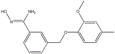 N'-hydroxy-3-[(2-methoxy-4-methylphenoxy)methyl]benzenecarboximidamide Struktur