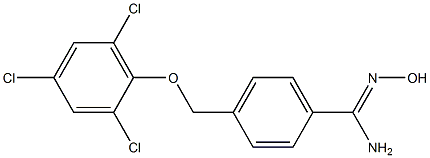 N'-hydroxy-4-(2,4,6-trichlorophenoxymethyl)benzene-1-carboximidamide Struktur