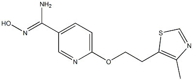 N'-hydroxy-6-[2-(4-methyl-1,3-thiazol-5-yl)ethoxy]pyridine-3-carboximidamide Struktur