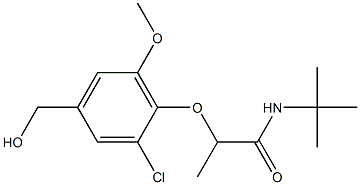 N-tert-butyl-2-[2-chloro-4-(hydroxymethyl)-6-methoxyphenoxy]propanamide Struktur