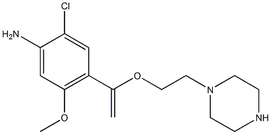 2-CHLORO-5-METHOXY-4-(1-(2-(PIPERAZIN-1-YL)ETHOXY)VINYL)BENZENAMINE Struktur