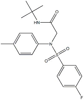 N-(1,1-dimethylethyl)-2-[[(4-fluorophenyl)sulfonyl](4-methylphenyl)amino]acetamide Struktur