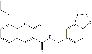 8-allyl-N-(1,3-benzodioxol-5-ylmethyl)-2-oxo-2H-chromene-3-carboxamide Struktur