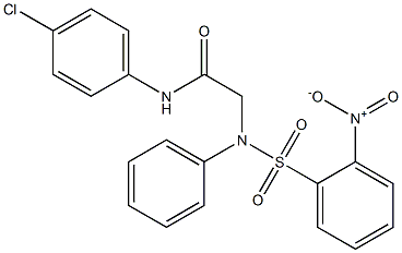 N-(4-chlorophenyl)-2-[({2-nitrophenyl}sulfonyl)anilino]acetamide Struktur