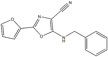 5-(benzylamino)-2-(2-furyl)-1,3-oxazole-4-carbonitrile Struktur