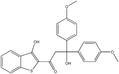 3-hydroxy-1-(3-hydroxy-1-benzothien-2-yl)-3,3-bis(4-methoxyphenyl)-1-propanone Struktur