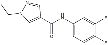 N-(3,4-difluorophenyl)-1-ethyl-1H-pyrazole-4-carboxamide Struktur