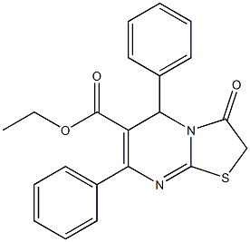 ethyl 3-oxo-5,7-diphenyl-2,3-dihydro-5H-[1,3]thiazolo[3,2-a]pyrimidine-6-carboxylate Struktur