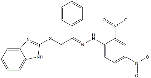 2-(1H-benzimidazol-2-ylsulfanyl)-1-phenylethanone {2,4-dinitrophenyl}hydrazone Struktur