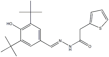 N'-(3,5-ditert-butyl-4-hydroxybenzylidene)-2-(2-thienyl)acetohydrazide Struktur