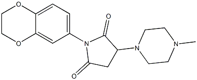 1-(2,3-dihydro-1,4-benzodioxin-6-yl)-3-(4-methyl-1-piperazinyl)-2,5-pyrrolidinedione Struktur