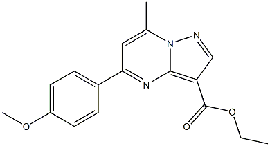 ethyl 5-(4-methoxyphenyl)-7-methylpyrazolo[1,5-a]pyrimidine-3-carboxylate Struktur