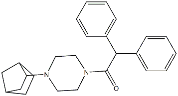 1-bicyclo[2.2.1]hept-2-yl-4-(diphenylacetyl)piperazine Struktur