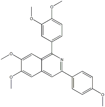 1-(3,4-dimethoxyphenyl)-6,7-dimethoxy-3-(4-methoxyphenyl)isoquinoline Struktur