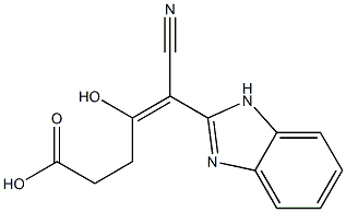 5-(1H-benzimidazol-2-yl)-5-cyano-4-hydroxy-4-pentenoic acid Struktur