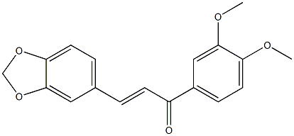 3-(1,3-benzodioxol-5-yl)-1-(3,4-dimethoxyphenyl)-2-propen-1-one Struktur