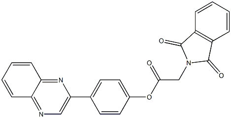 4-(2-quinoxalinyl)phenyl (1,3-dioxo-1,3-dihydro-2H-isoindol-2-yl)acetate Struktur