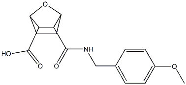 3-{[(4-methoxybenzyl)amino]carbonyl}-7-oxabicyclo[2.2.1]heptane-2-carboxylic acid Struktur