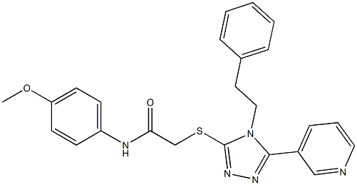 N-(4-methoxyphenyl)-2-{[4-(2-phenylethyl)-5-(3-pyridinyl)-4H-1,2,4-triazol-3-yl]sulfanyl}acetamide Struktur