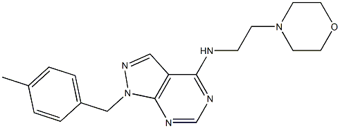 N-[1-(4-methylbenzyl)-1H-pyrazolo[3,4-d]pyrimidin-4-yl]-N-[2-(4-morpholinyl)ethyl]amine Struktur