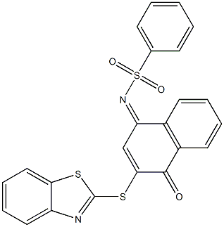 N-(3-(1,3-benzothiazol-2-ylsulfanyl)-4-oxo-1(4H)-naphthalenylidene)benzenesulfonamide Struktur