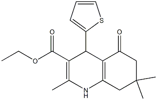 ethyl 2,7,7-trimethyl-5-oxo-4-(2-thienyl)-1,4,5,6,7,8-hexahydro-3-quinolinecarboxylate Struktur