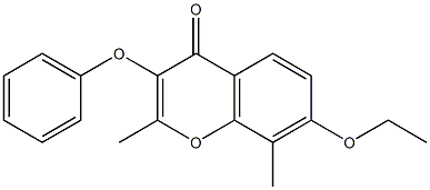 7-(ethyloxy)-2,8-dimethyl-3-(phenyloxy)-4H-chromen-4-one Struktur