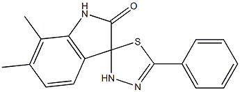 6,7-dimethyl-5'-phenyl-1,2',3,3'-tetrahydrospiro(2H-indole-3,2'-[1,3,4]-thiadiazole)-2-one Struktur