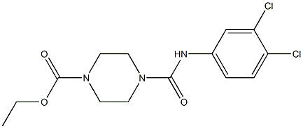 ethyl 4-[(3,4-dichloroanilino)carbonyl]-1-piperazinecarboxylate Struktur