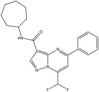 N-cycloheptyl-7-(difluoromethyl)-5-phenylpyrazolo[1,5-a]pyrimidine-3-carboxamide Struktur