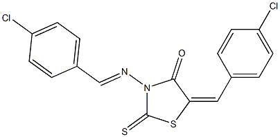 5-(4-chlorobenzylidene)-3-[(4-chlorobenzylidene)amino]-2-thioxo-1,3-thiazolidin-4-one Struktur