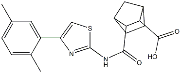 3-({[4-(2,5-dimethylphenyl)-1,3-thiazol-2-yl]amino}carbonyl)bicyclo[2.2.1]heptane-2-carboxylic acid Struktur